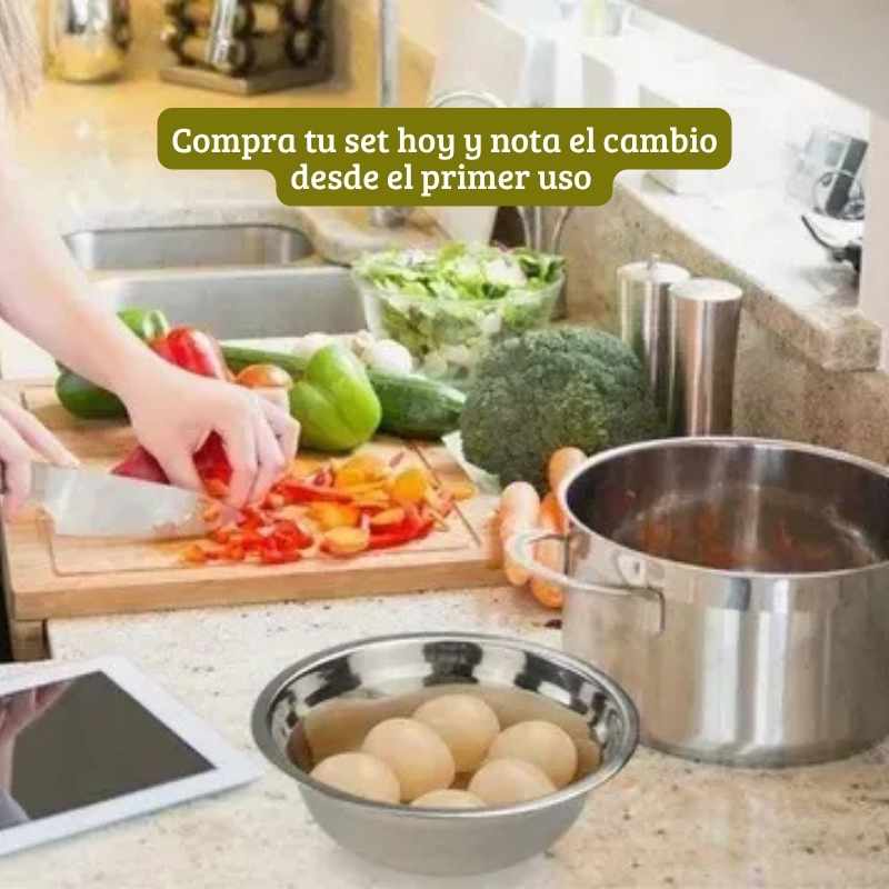 🍲 En Acero Inoxidable🎁Gratis Libro de Cocina