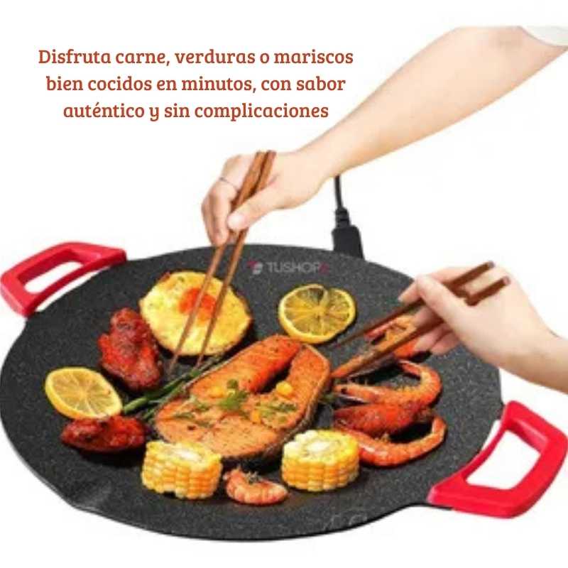 🍳🔥 Sartén Eléctrico Antiadherente Parrilla y Barbacoa Estilo Koreano ✨