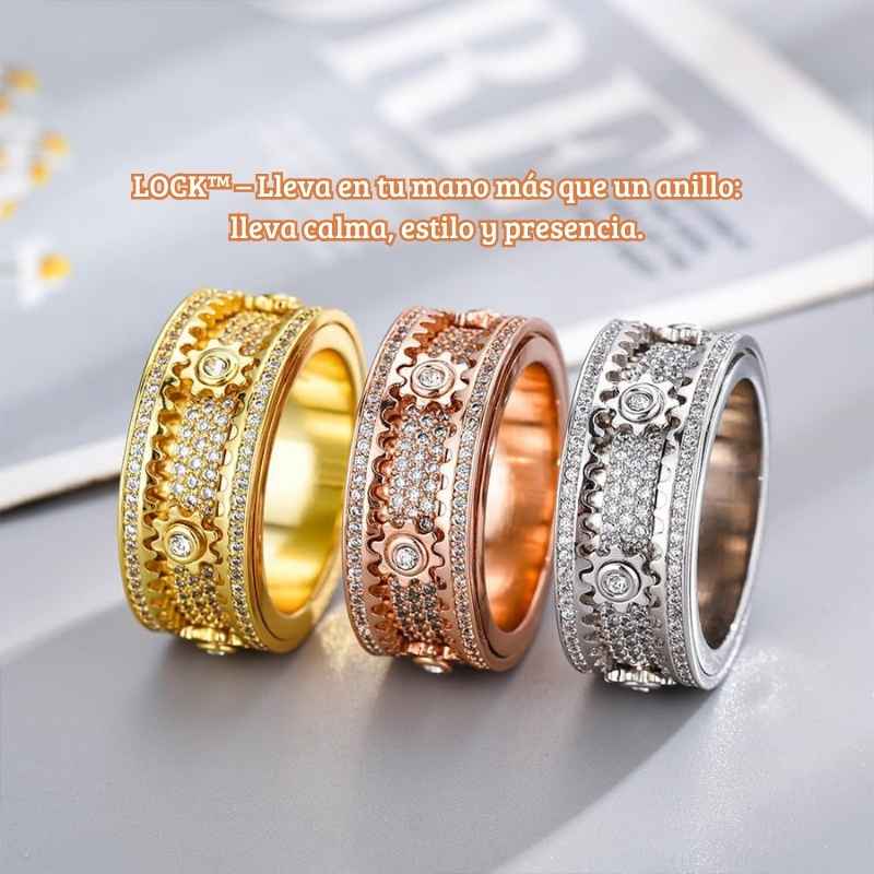 💍 LOCK™ – Anillo Giratorio Antiestrés 🤩Acero Premium Color Dorado