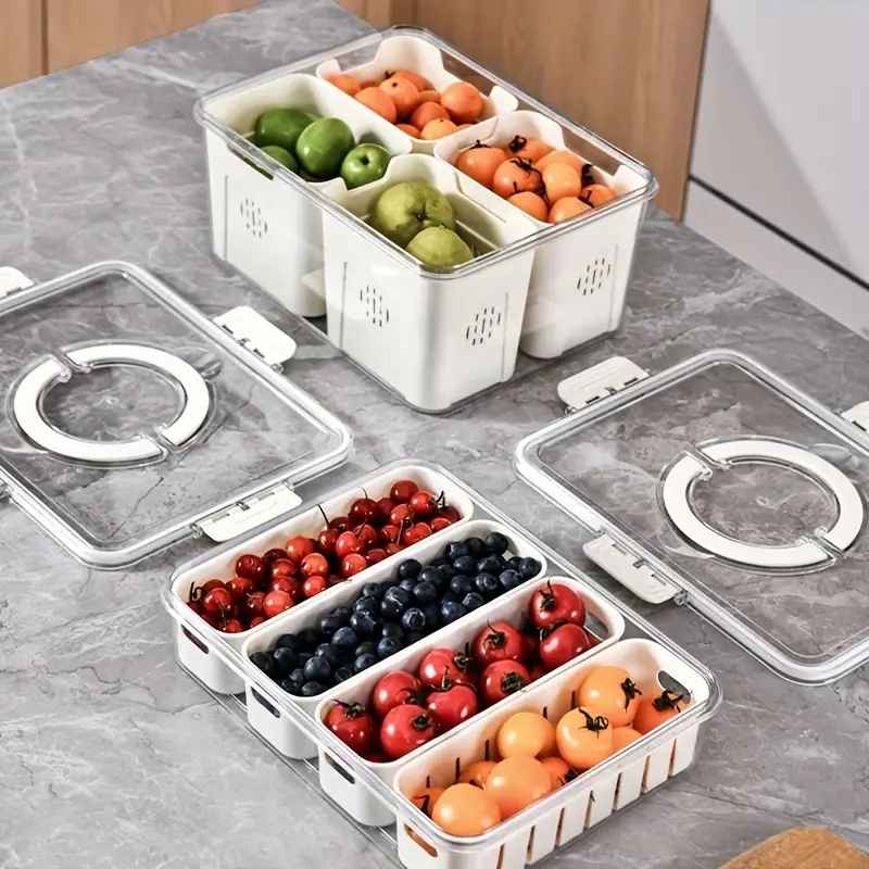 🥇 TrayÉlite™ – 🧺 Bandeja de Organización Premium (4 Divisiones) 🍇🍪🥗🍓