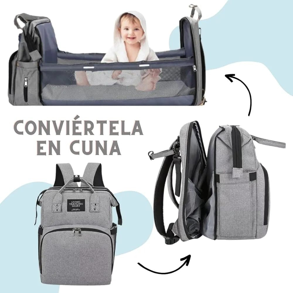 👶 Pañalera Premium Grande Con Cambiador 🍼