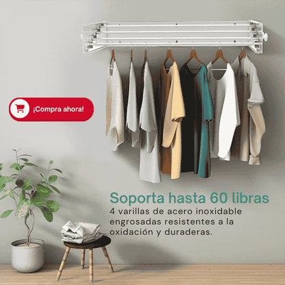 🧺 ¡Tu espacio más ordenado! - Tendedero Plegable de Hierro (100 cm x 10 cm x 50 cm)