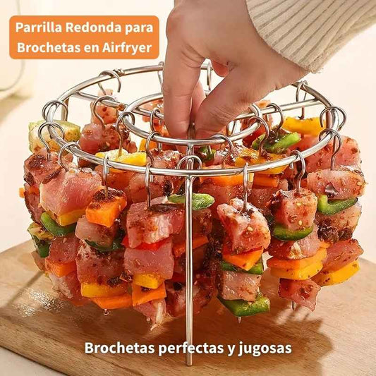 🍢 Parrilla Redonda para Brochetas en Airfryer 🔥