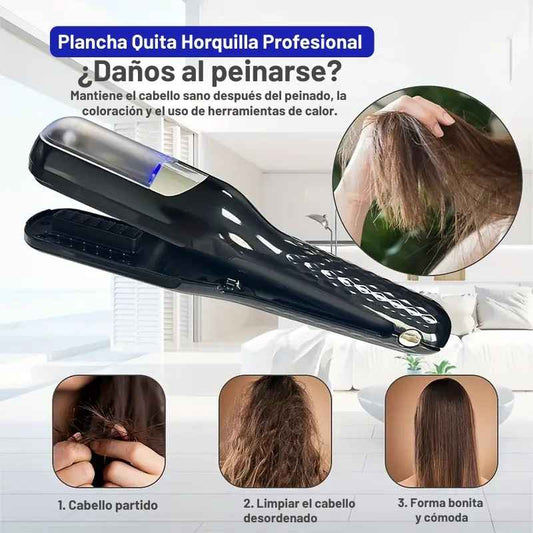 💆‍♀️✨ Plancha Quita Horquilla Profesional – Cabello sedoso y sin puntas abiertas en casa ✨💆‍♀️