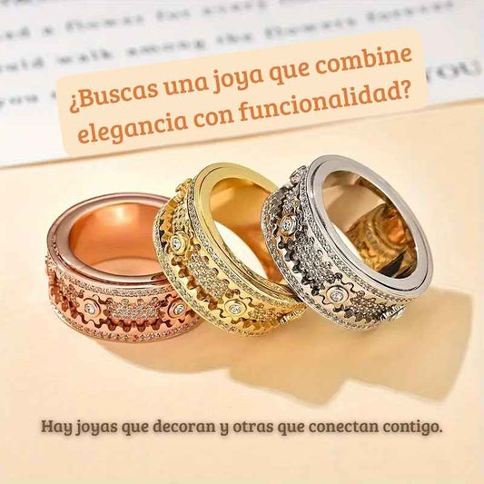 💍 LOCK™ – Anillo Giratorio Antiestrés 🤩Acero Premium Color Dorado