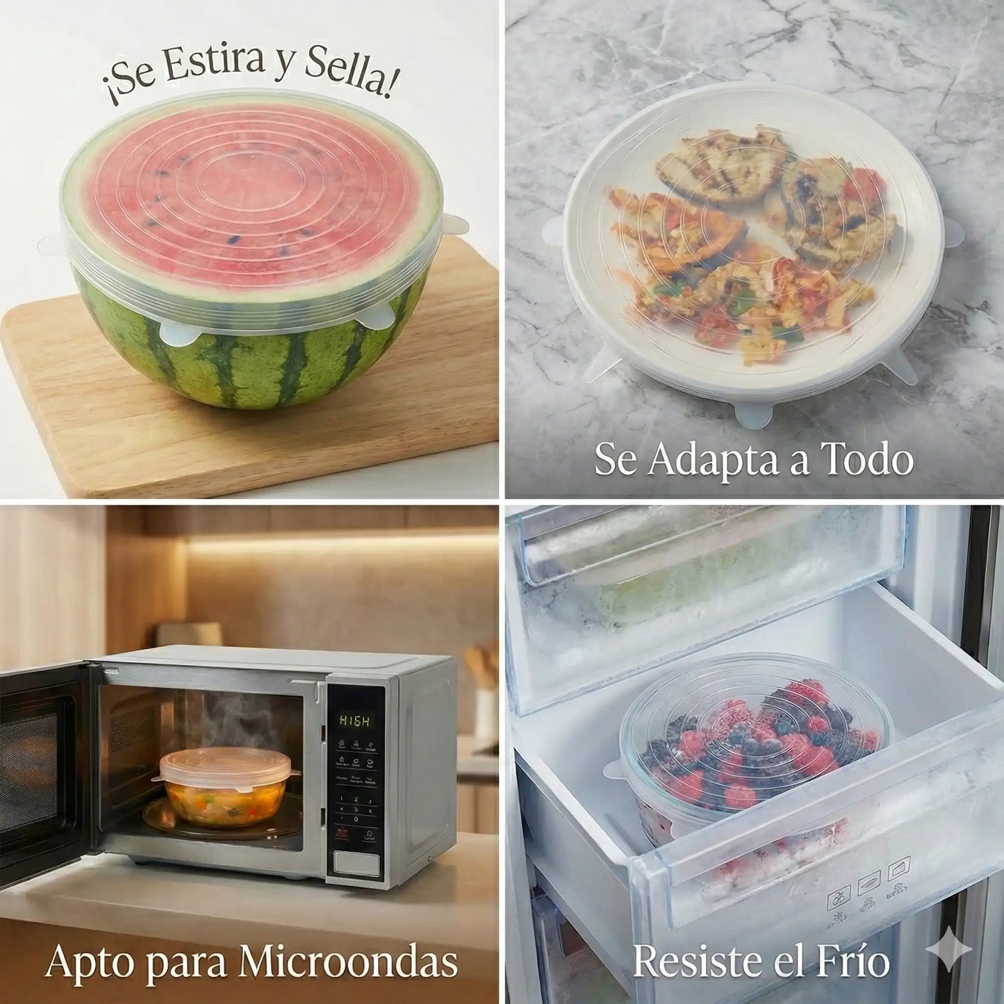 Set x 12 Tapas De Silicona Reutilizables