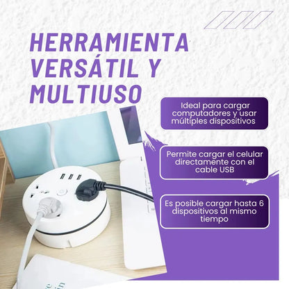 ⚡Multitoma Retráctil 3 en 1 – Energía, diseño y orden en un solo toque ✨ Lleva 2 por solo $64.950 c/u