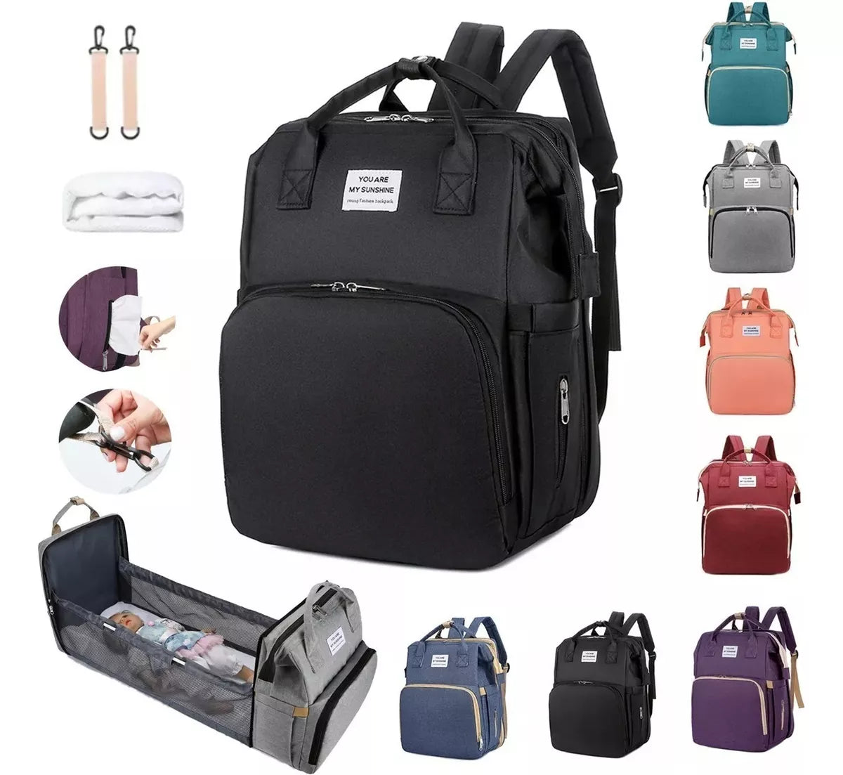 👶 Pañalera Premium Grande Con Cambiador 🍼